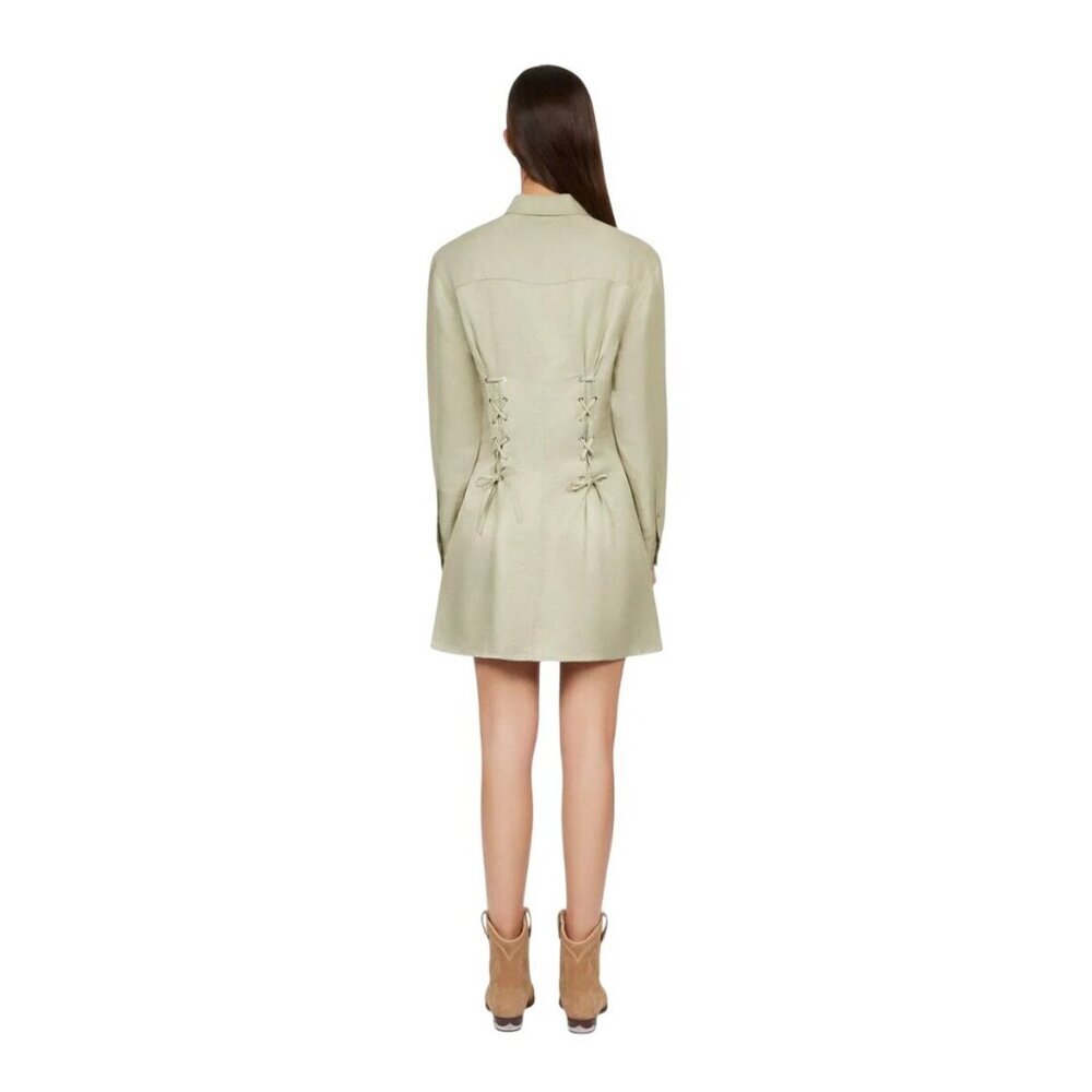 The Kooples French Designer Fashion Light Green Button-Up Dress Size Medium FR 2 - Picture 3 of 13
